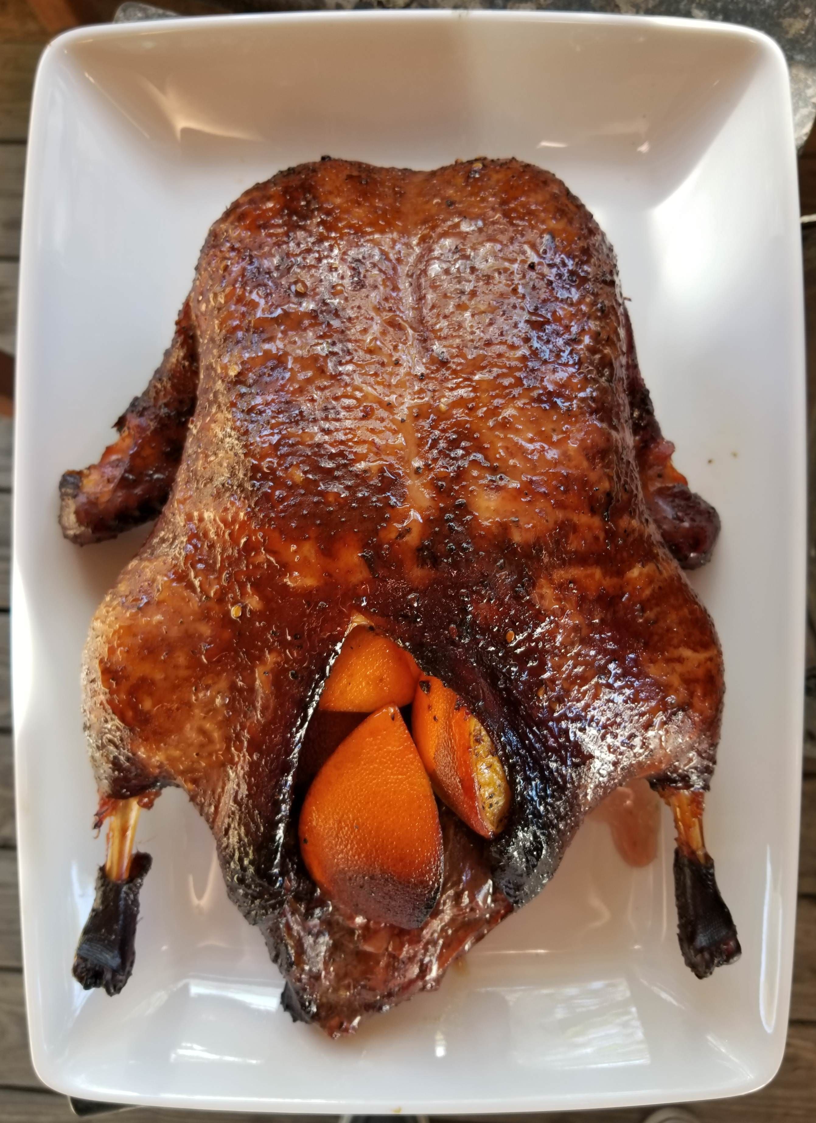 Smoked duck for Thanksgiving using pecan and apple wood [2682x3691] #