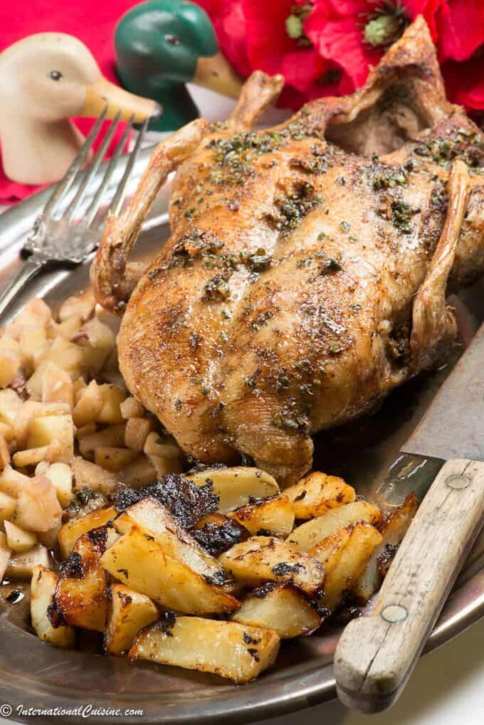 Polish Roast Duck with Apples and Potatoes - International Cuisine