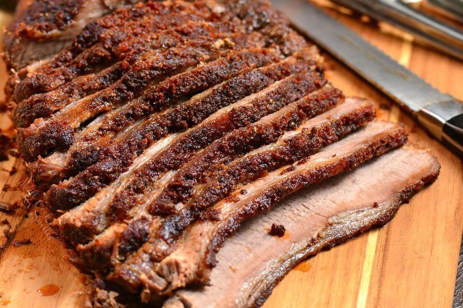 Beef Brisket Cooked In The Oven. Juicy beef brisket is rubbed with an