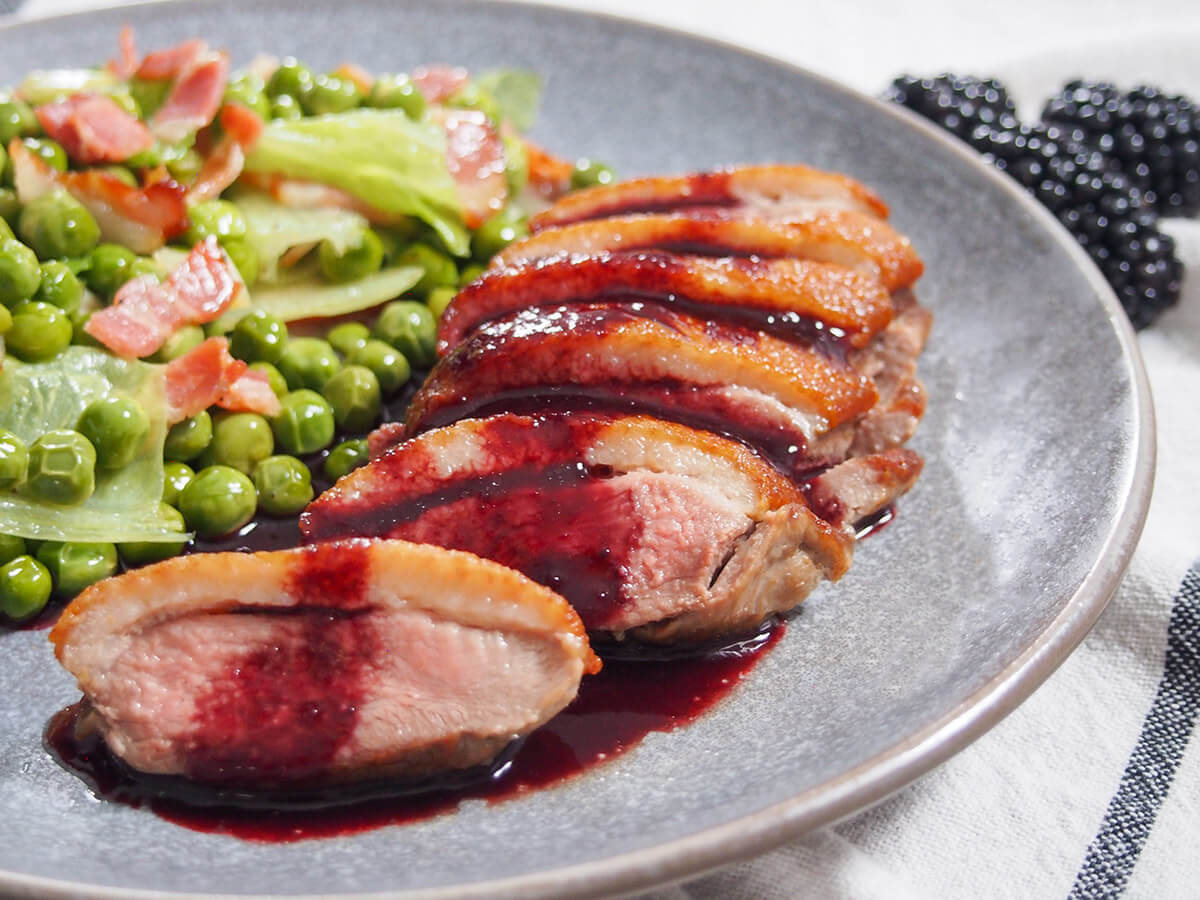 Duck breast with blackberry sauce - Caroline's Cooking