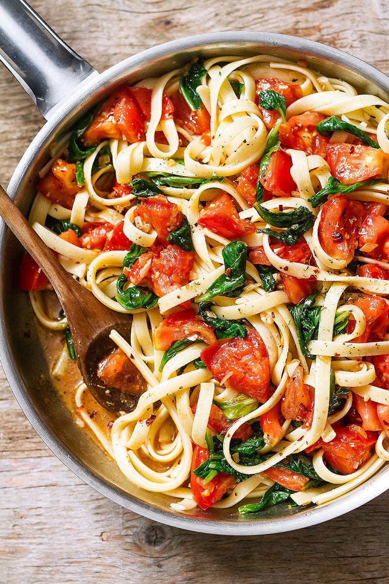 Chicken Pasta Recipe with Tomato and Spinach — Eatwell101