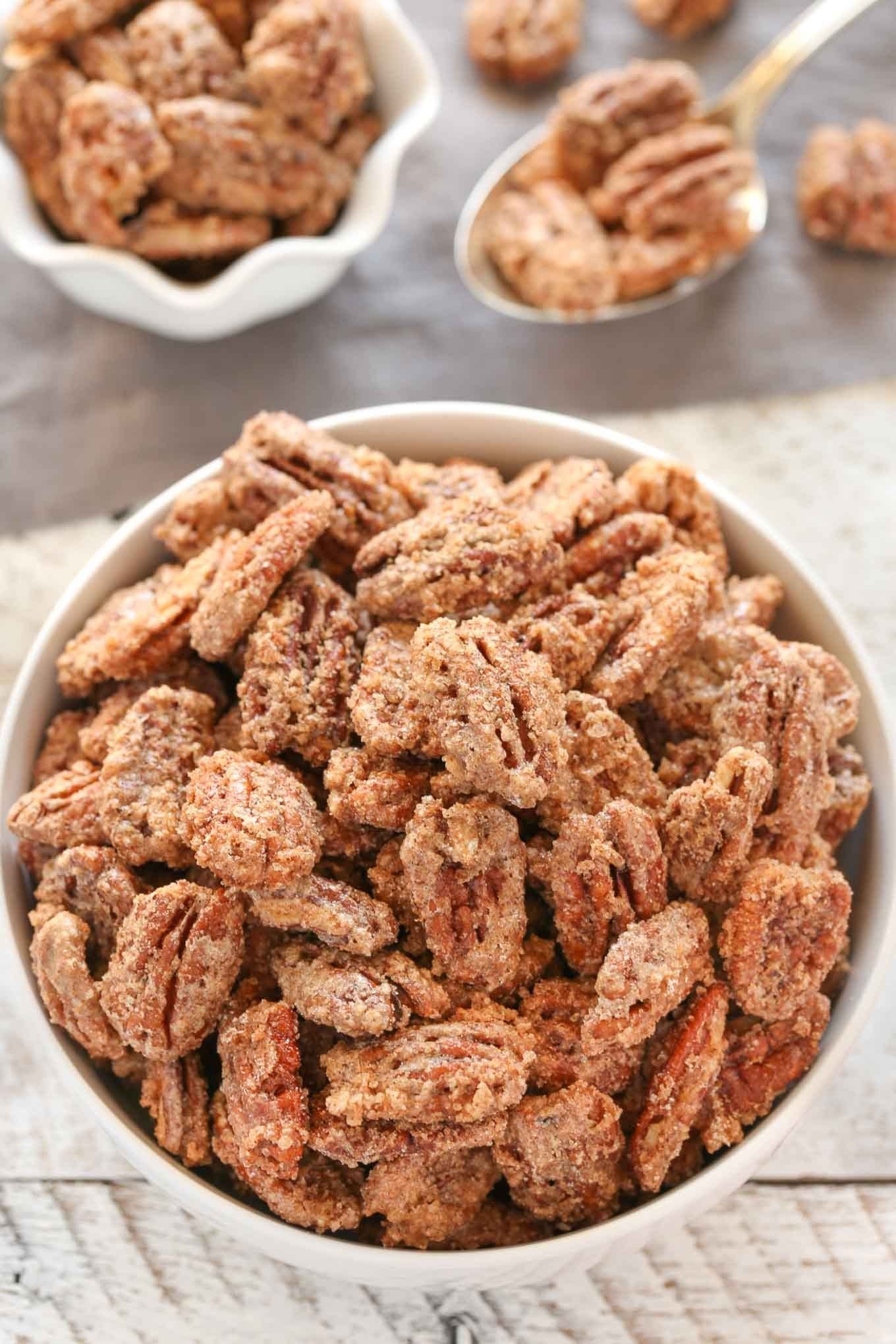 These candied pecans are made with just a few simple ingredients and