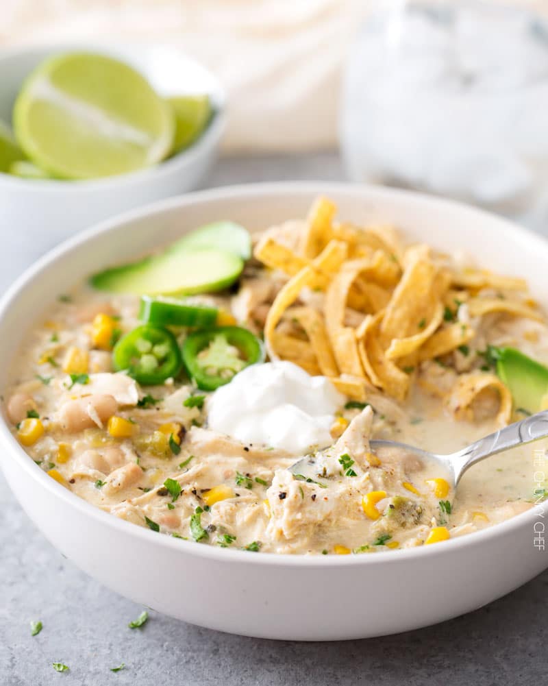 Slow Cooker Creamy White Chicken Chili - The Chunky Chef