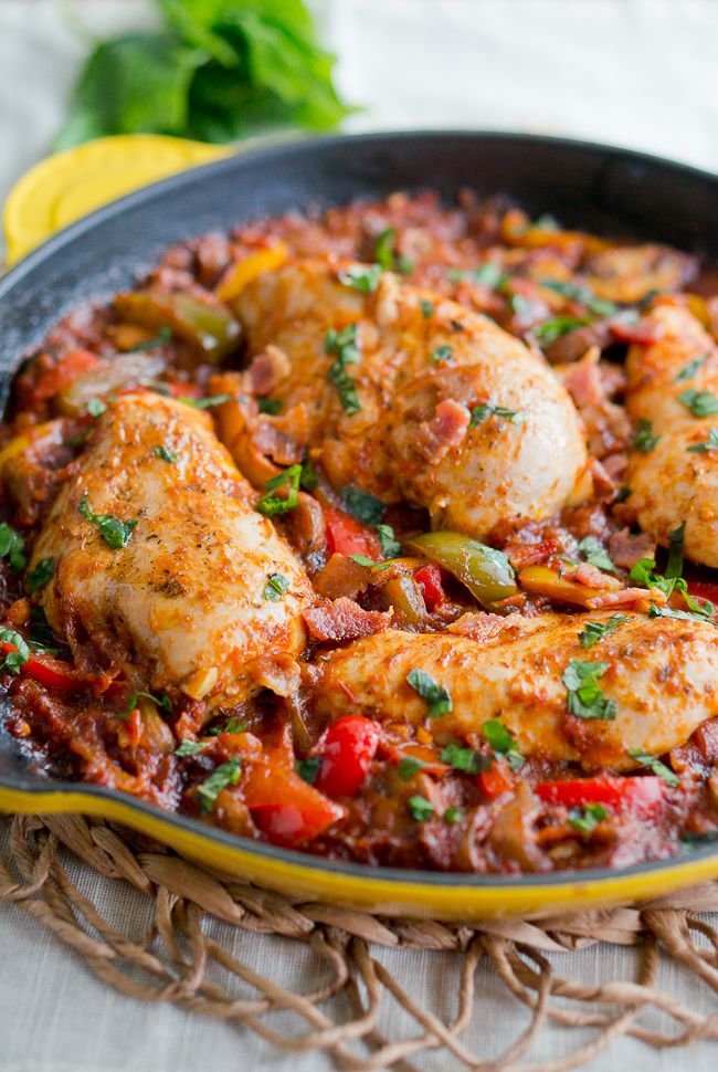 One Skillet Chicken Cacciatore | Delicious Meets Healthy