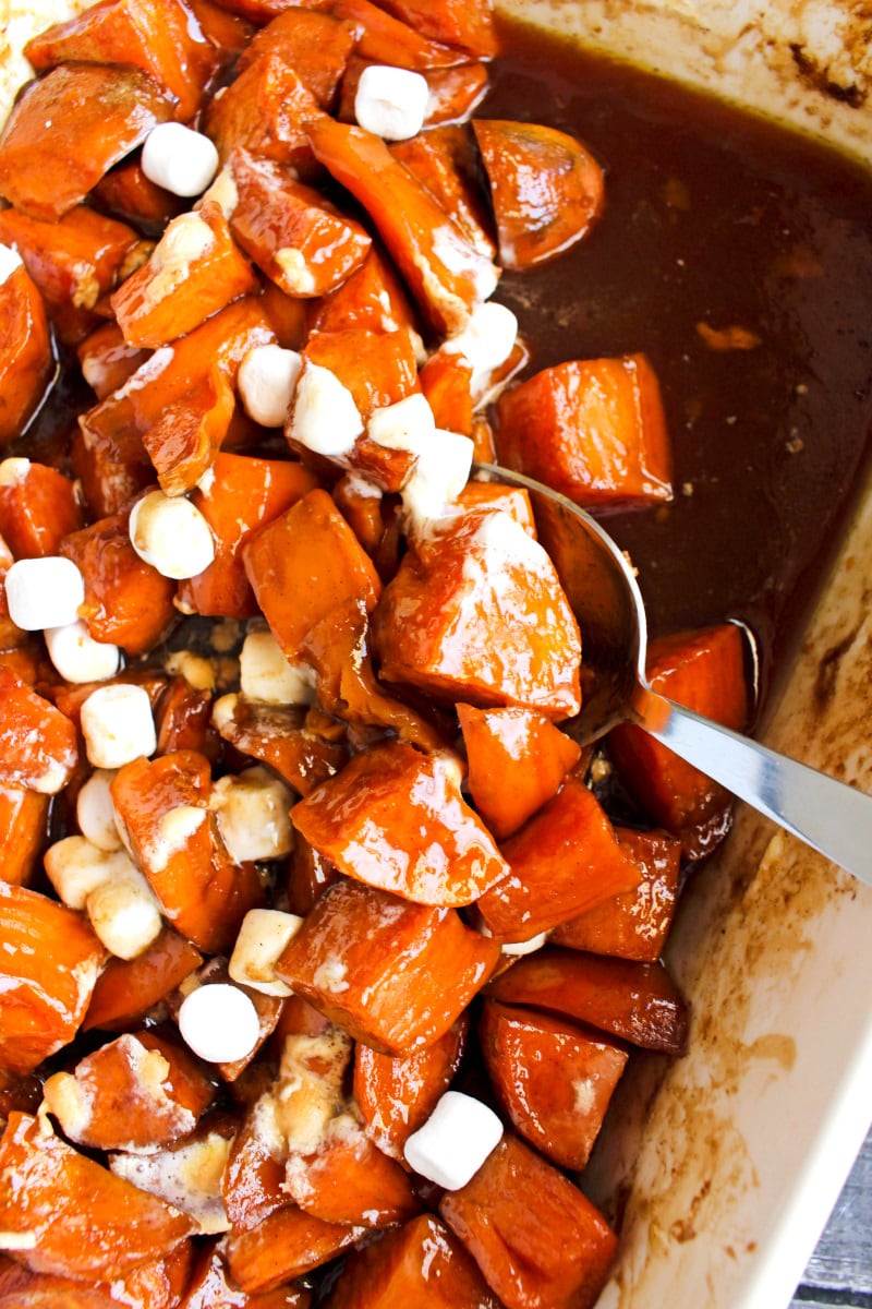 Candied Sweet Potatoes with Marshmallows | The Two Bite Club