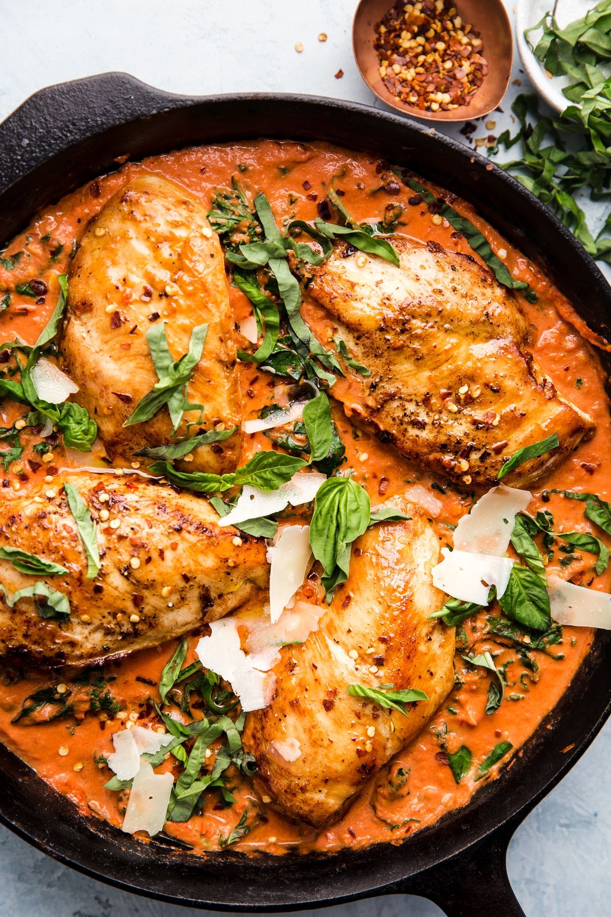 Creamy Tomato Chicken Skillet Dinner | The Modern Proper | Recipe | Top