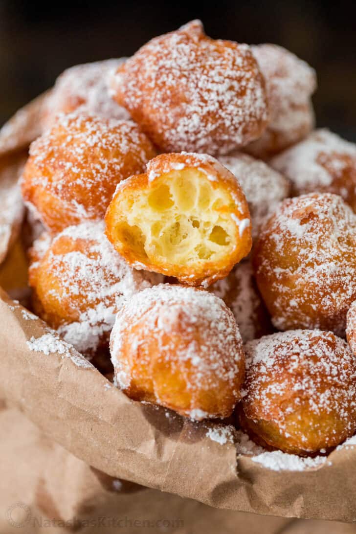 Zeppole - Easy Italian Donuts (VIDEO) - NatashasKitchen.com