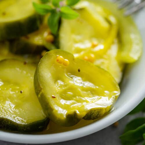 Refrigerator Bread and Butter Pickles Recipe - Belly Full